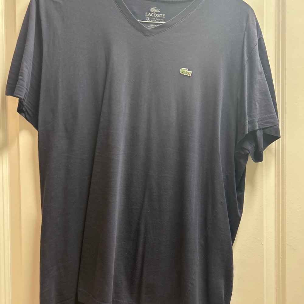 Lacoste Size 6 v neck T Shirt